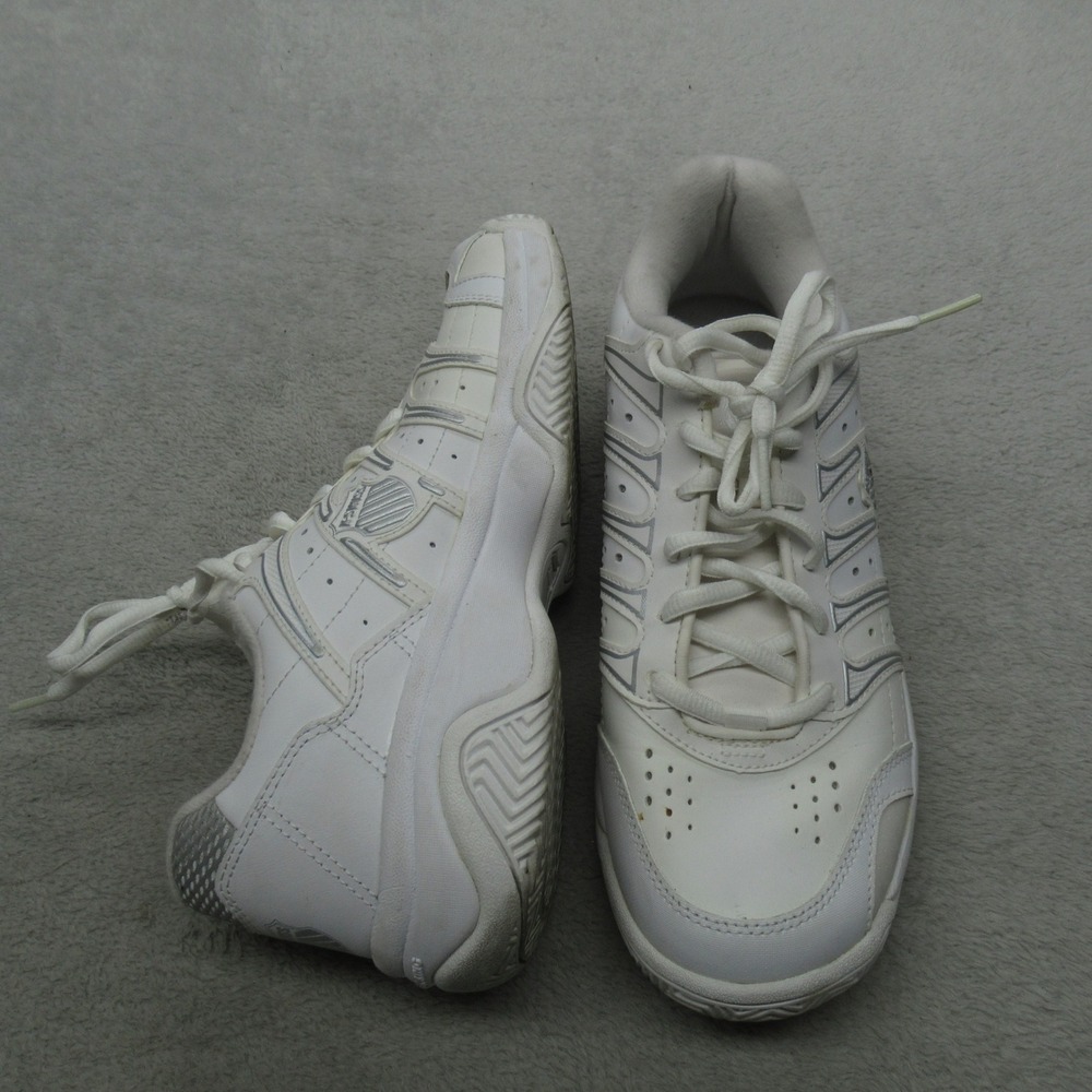 K-Swiss Women 9.5 Tennis Shoes White Grancourt II Lace Up Low Top Shock Spring‎
